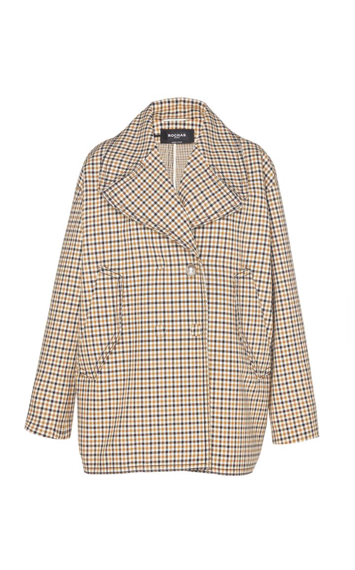 Moda Operandi Rochas Cotton-blend Gingham Coat Size: 40