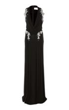 Zuhair Murad Plunging Neck Embellished Gown