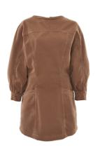 Alberta Ferretti Voluminous Long Sleeve Cotton Mini Dress