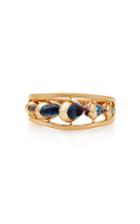 Marie Mas Dancing 18k Rose Gold Pink Amethyst And Blue Topaz Ring