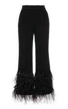 Moda Operandi Alberta Ferretti Feathered Tweed Cropped Pants