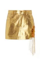 Moda Operandi Area Floral Crystal Embellished Mini Skirt Size: 0