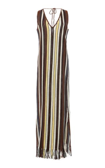 Jil Sander Striped Knit Handmade Maxi Dress