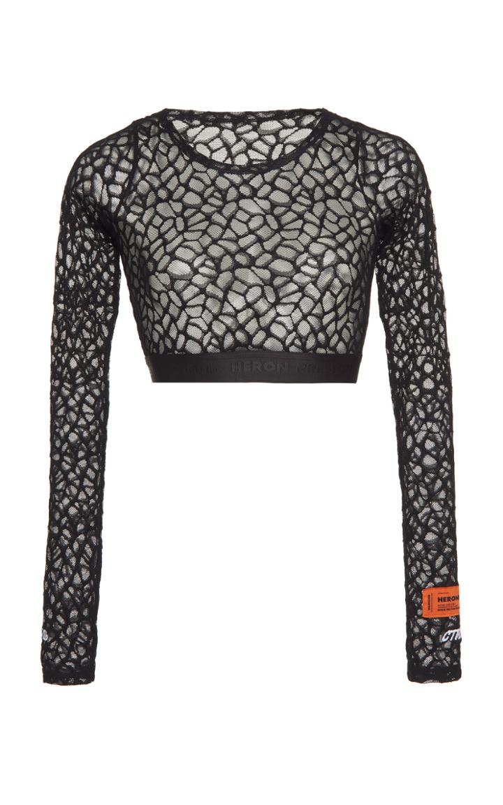 Heron Preston Elastic Lace Crop Top