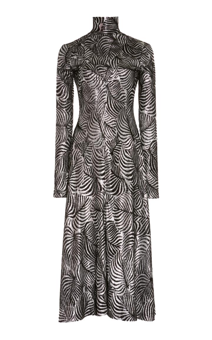 Paco Rabanne Lurex Turtleneck Midi Dress