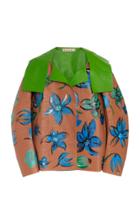 Moda Operandi Marni Flower-painted Leather Cocoon Jacket Size: 36