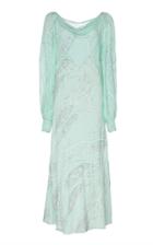 Rixo Philipa Embellished Feather-print Silk Midi Dress