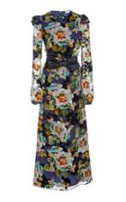 Rodarte Bow-embellished Floral-print Silk-blend Midi Dress