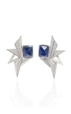 Kavant & Sharart 18k White Gold And Blue Sapphire Origami Earrings