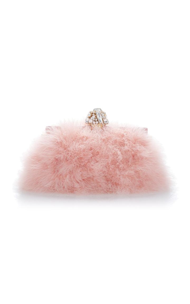 Dolce & Gabbana Crystal-embellished Feather Clutch
