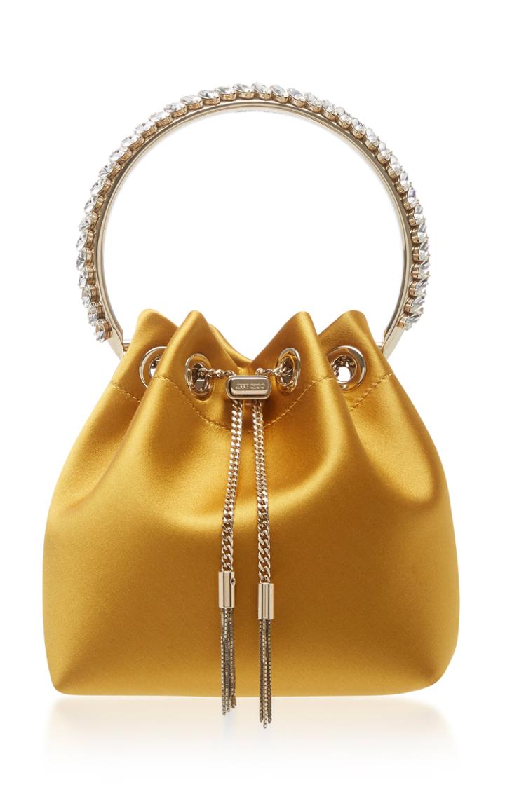 Jimmy Choo Bon Bon Crystal-embellished Satin Bag