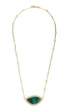 Kimberly Mcdonald One-of-a-kind Polished Chrysocolla Pendant With Diamonds Set In 18k Yellow Gold