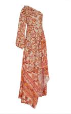 Amur Piper Cold-shoulder Floral Silk Dress