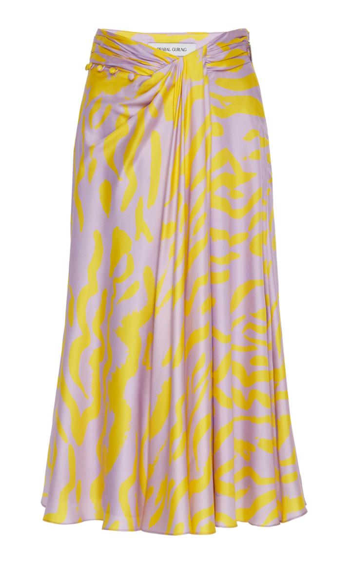 Prabal Gurung Moore Draped Silk Skirt