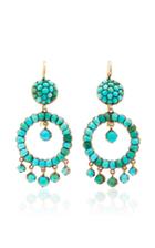 Vela One-of-a-kind Victorian Turquoise Pave Earrings