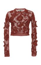 Moda Operandi Valentino Floral-embroidered Open-knit Sweater