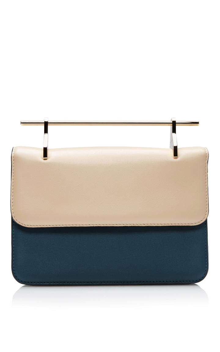 M2malletier La Fleur Du Mal Calf Leather Bag In Sand And Blue