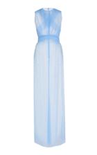 Huishan Zhang Alina Pleated Tulle Maxi Dress