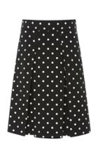 Carolina Herrera Pleated Polka Dot Cotton Skirt
