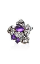 Anabela Chan Blossom 18k Black And Yellow Gold Vermeil Amethyst Blossom Ring