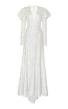 Alessandra Rich Long Sleeve Sequin Gown