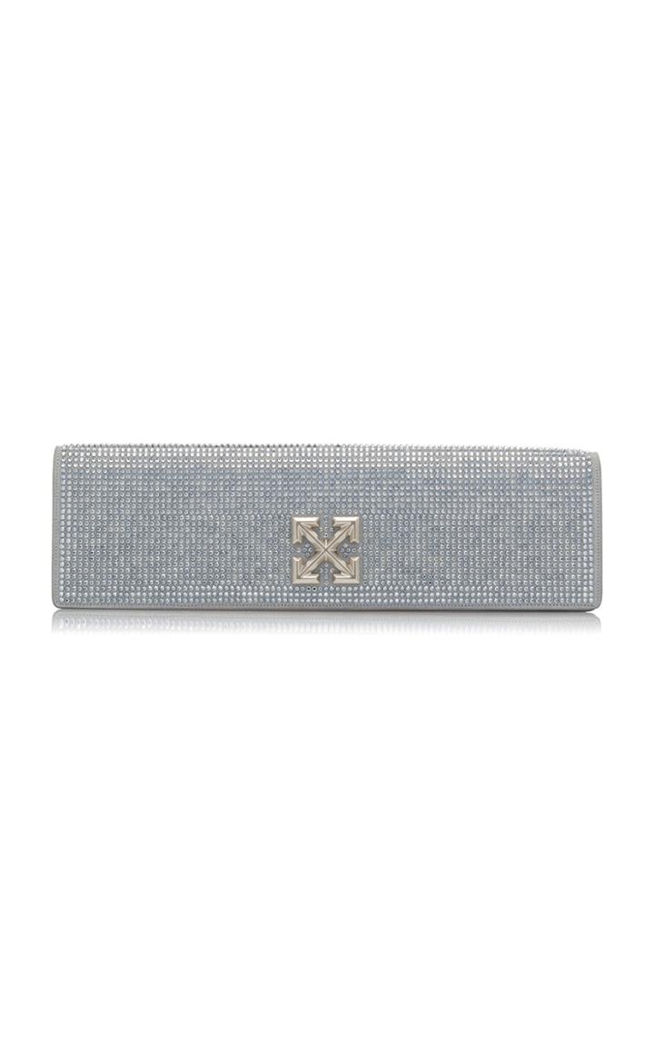 Off-white C/o Virgil Abloh Jitney 2.2 Crystal Embellished Leather Clutch