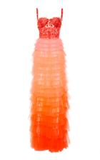 Naeem Khan Ombre Tiered Tulle Gown