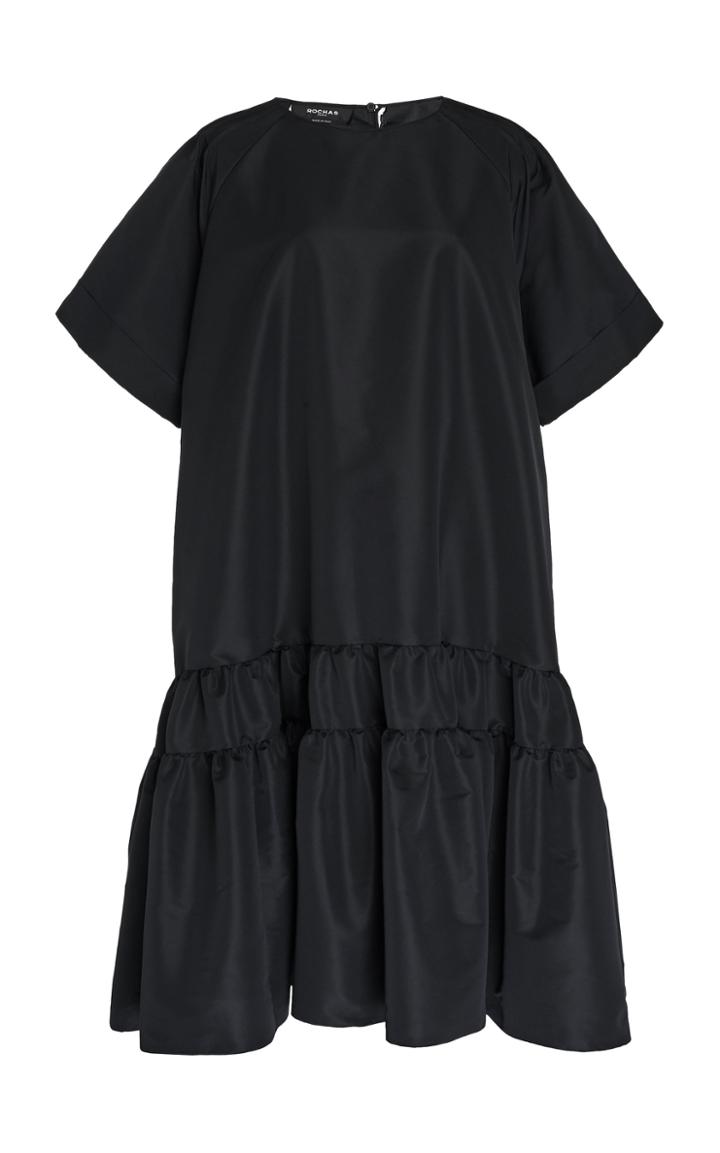 Rochas Quarna Tiered Taffeta Midi Dress