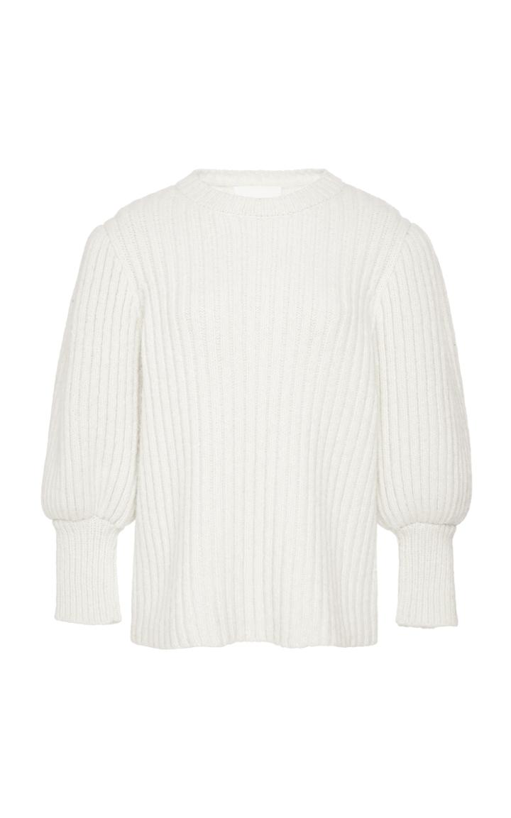 Co Alpaca Knit Ribbed Blouse