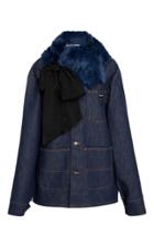 Cynthia Rowley Multi Pocket Jacket With Fur Collar