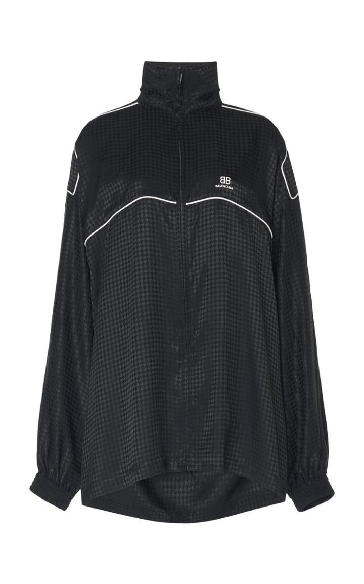 Balenciaga Logo-print Houndstooth Jacquard Tracksuit Top