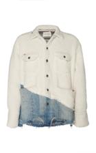 Greg Lauren 50/50 Denim-paneled Sherpa Jacket