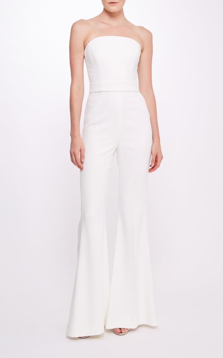 Moda Operandi Pamella Roland Stretch Crepe Strapless Jumpsuit