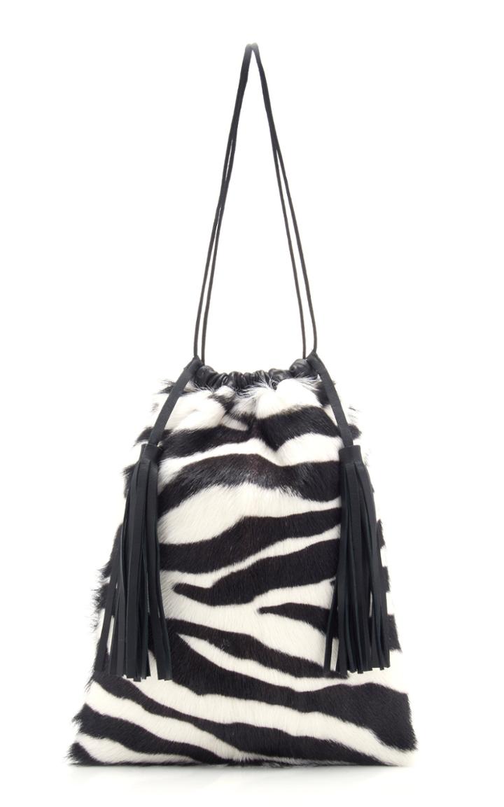 Attico Zebra Print Fur Pouch