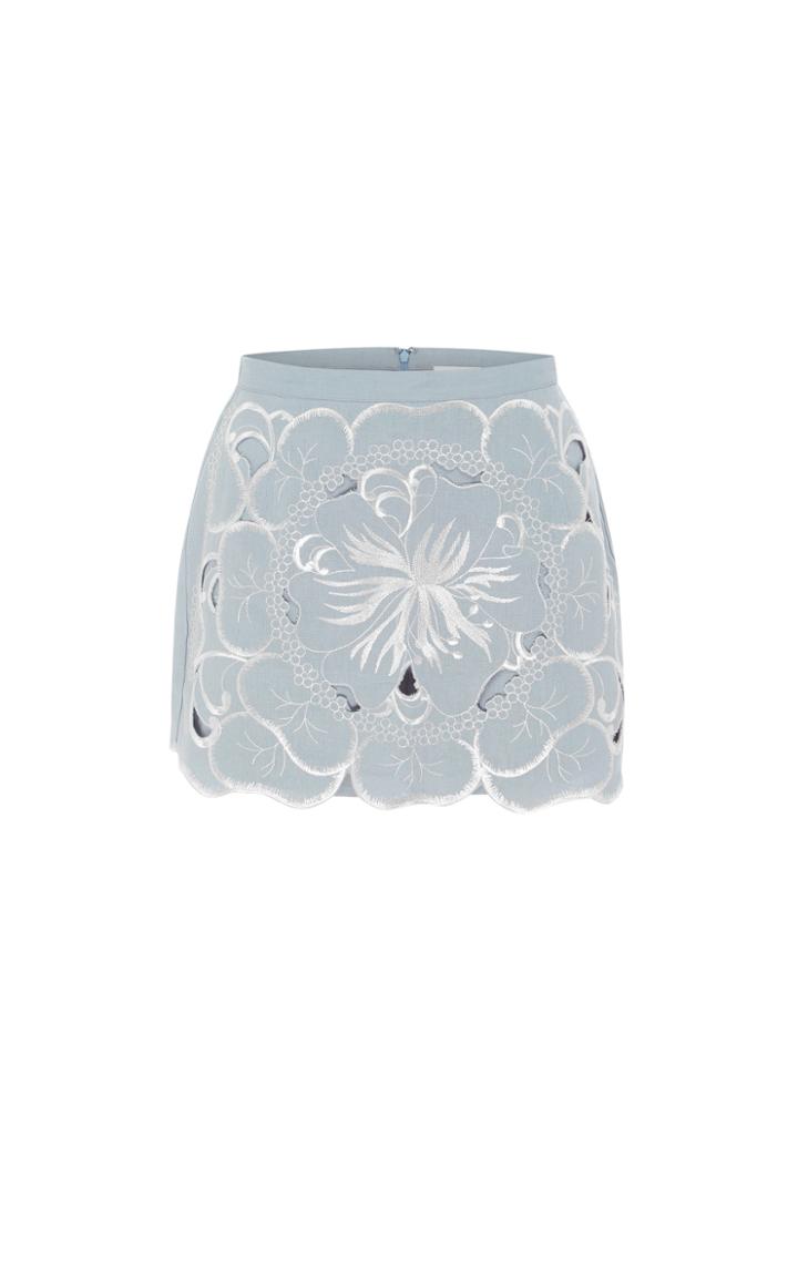 Alice Mccall Dissolving Hearts Linen And Cotton Skort