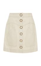 Moda Operandi Acler Ainsley Eggshell Denim Skirt Size: 2