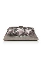 Balenciaga Cloud Xs Printed Metallic Leather Clutch