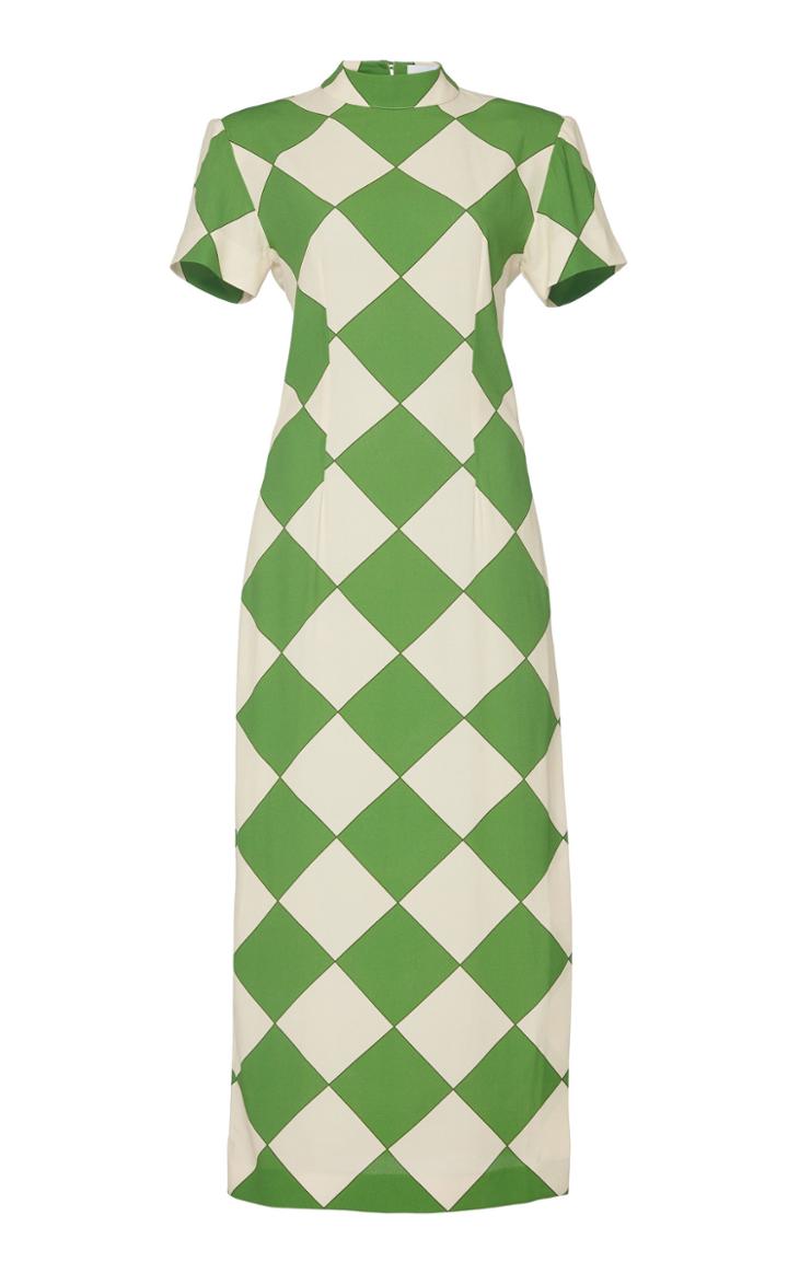 Moda Operandi Rowen Rose Printed Crepe Midi Dress Size: 34