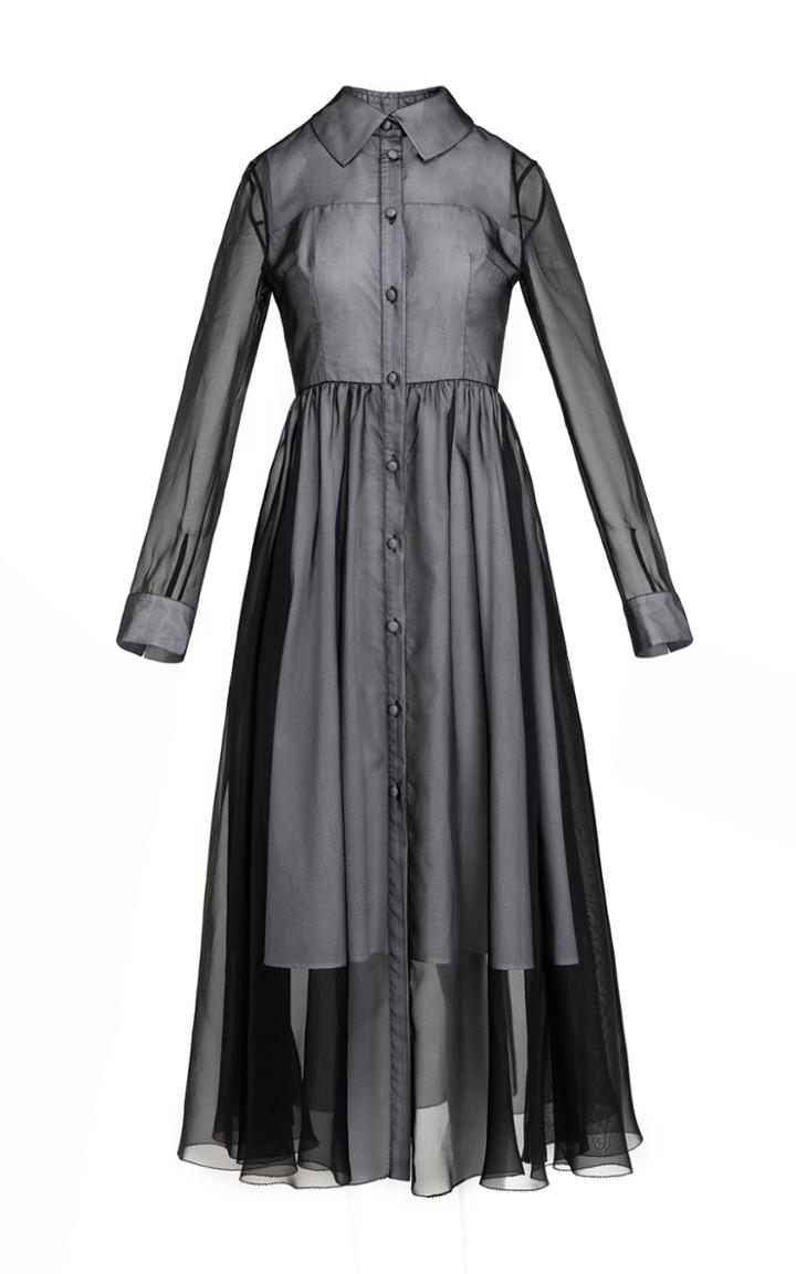 Moda Operandi Huishan Zhang Misty Silk-cotton Shirt Dress