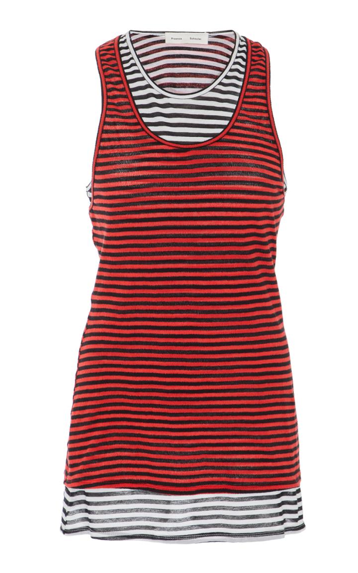Proenza Schouler Pswl Mixed Stripe Jersey Tank