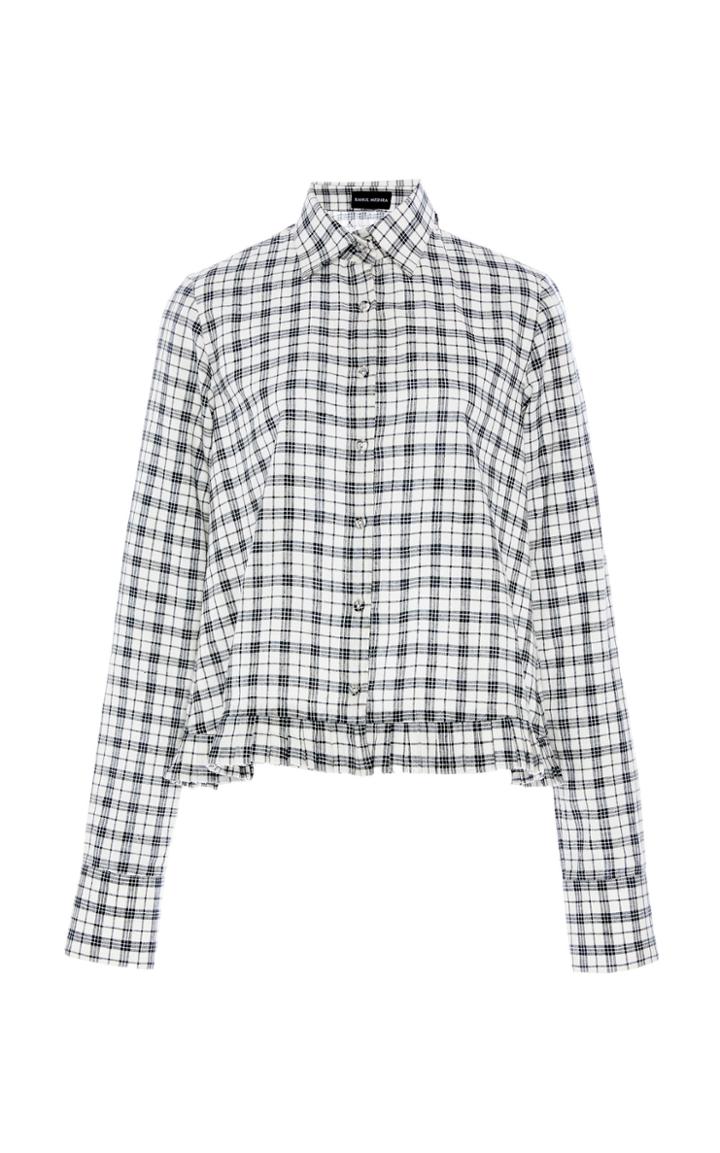 Rahul Mishra Plaid Cotton And Silk-blend Top