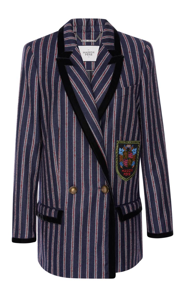 Maison Pre Striped Crest Blazer
