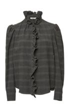 Isabel Marant Toile Dules Ruffled Checked Cotton Top
