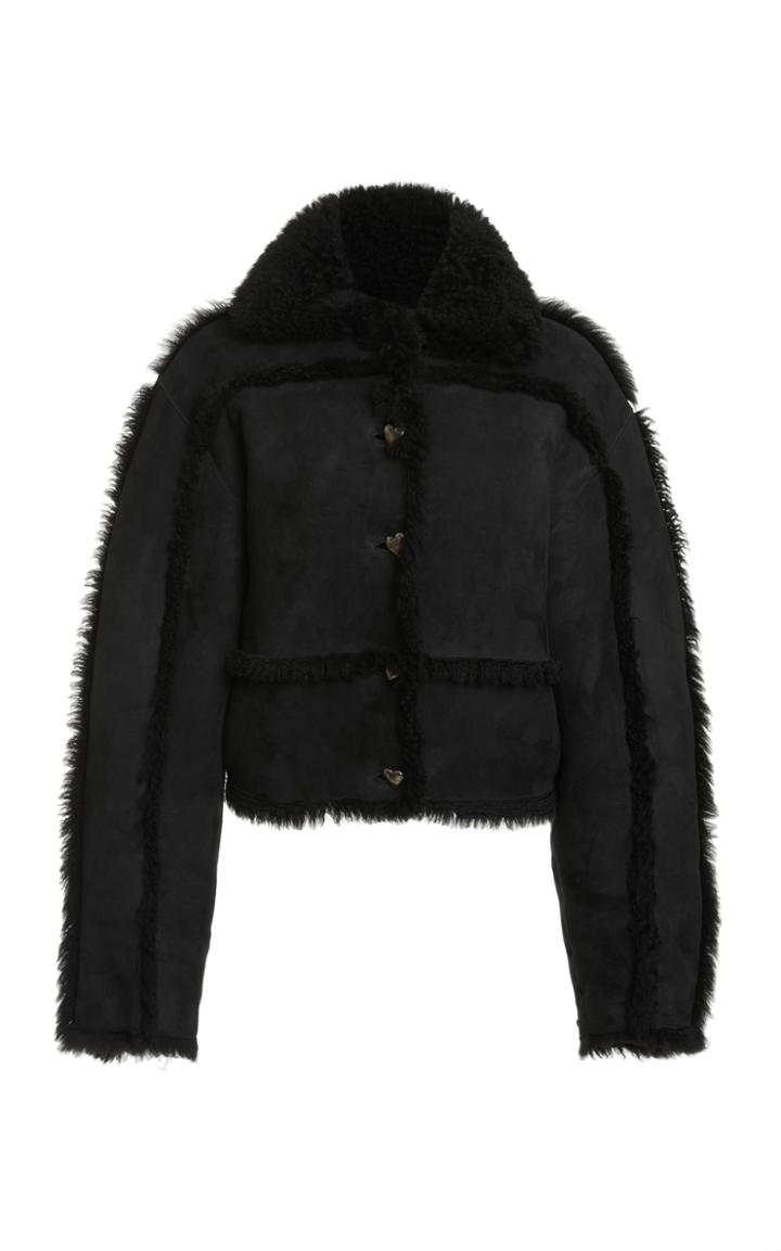 Moda Operandi Saks Potts Kahlo Cropped Oversized Shearling Jacket