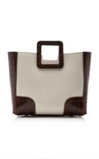 Staud Shirley Canvas And Croc-effect Tote