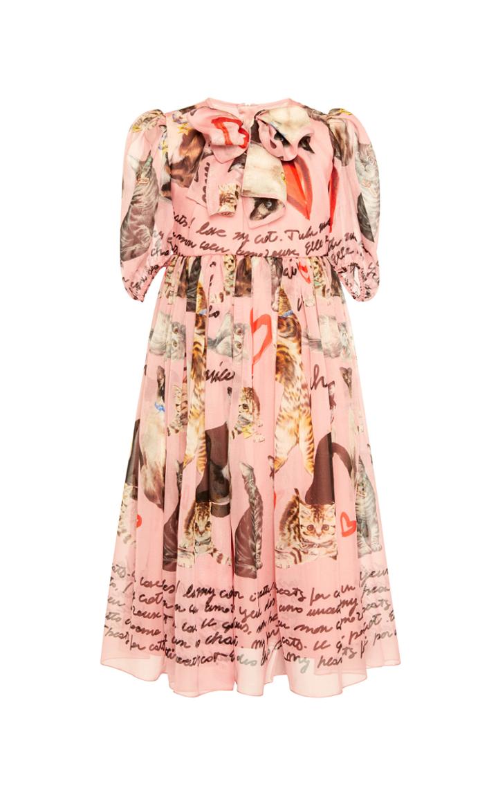 Dolce & Gabbana Printed Dress With Bow Tie 8-12 Years