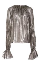 Hensely Metallic Shirred Top
