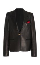 Moda Operandi Khaite Brita Single-breasted Leather Jacket Size: 0