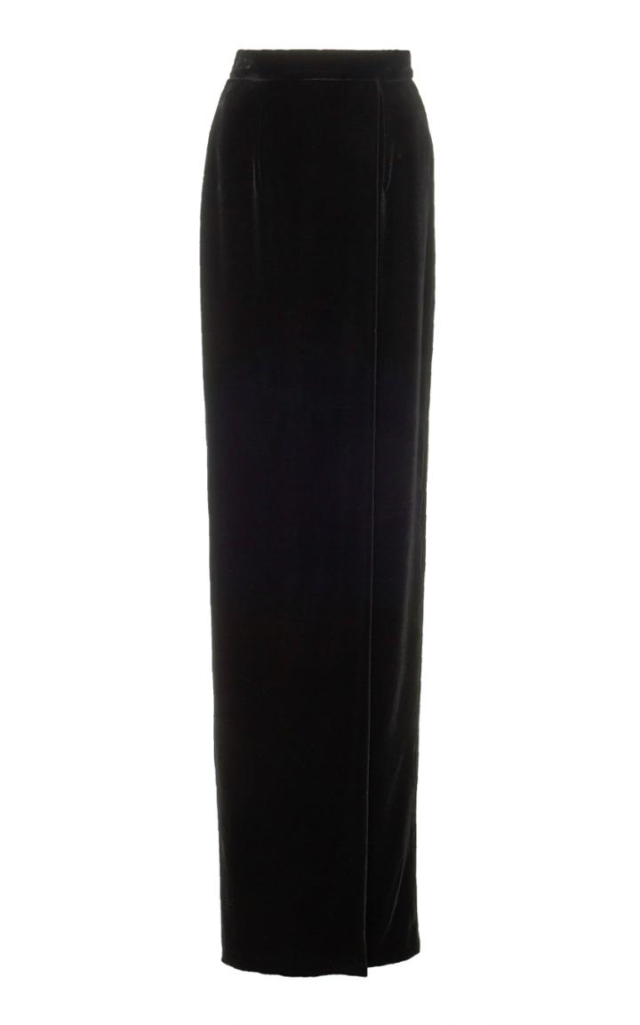 Naeem Khan Velvet Slit Maxi Skirt