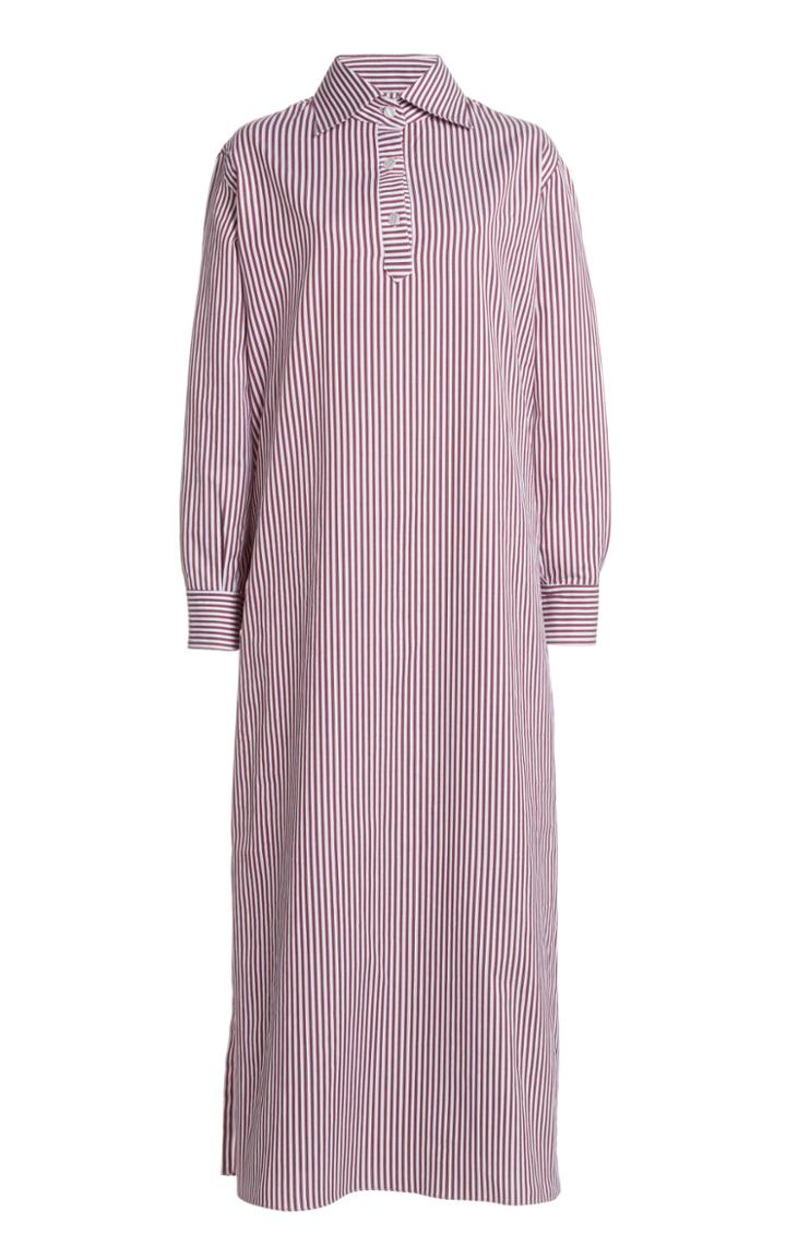 Moda Operandi Giuliva Heritage Collection The Antonine Striped Cotton-poplin Dress